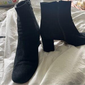 Italian black suede booties